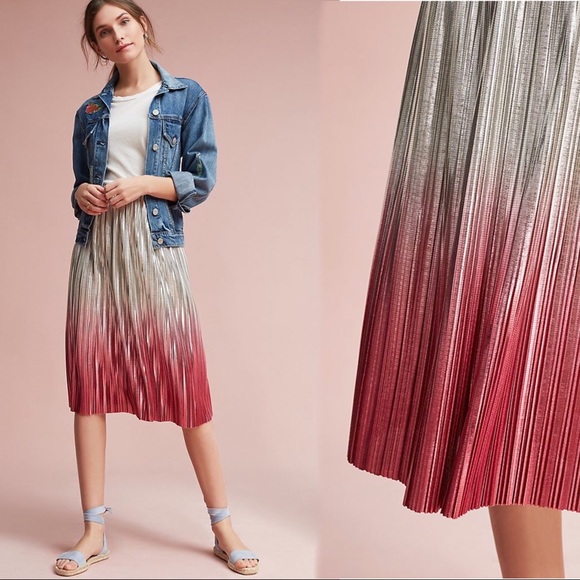 Anthropologie Ombre Pleated skirt - Picture 2 of 16